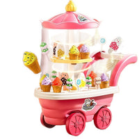 Kids Ice Cream & Candy Cart Toy Set with Music and Lights