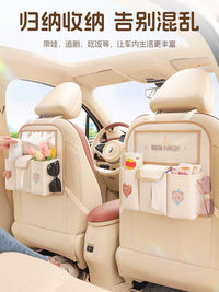 Car Backseat Organizer with Tissue Box and Trash Can, Multi-functional Storage Bag for Vehicles
