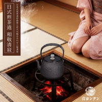 Japanese Style Cast Iron Teapot with Chrysanthemum Core Design for Healthy Tea Brewing