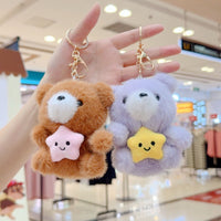 Cute Bear Plush Keychain Pendant for Bags and Keys, Wedding Toss Doll