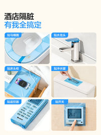 Disposable Toilet Seat Covers Portable Travel Hotel Blue/Pink Film 3 Rolls