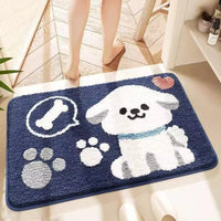 Cute Cartoon Absorbent Bathroom Mat for Home, Bedroom, Toilet - Faux Cashmere Foot Mat