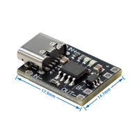 Mini Type-C 1A Lithium Battery Charger Module with Protection Board for 3.7V/4.2V Li-ion