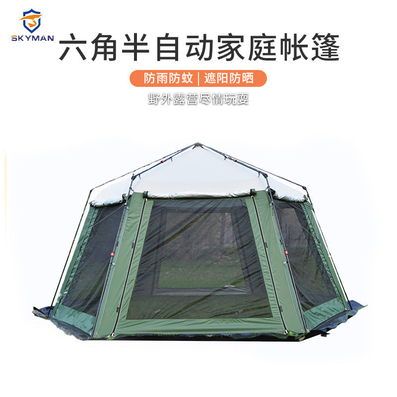 Automatic Pop-Up Beach Tent with UV Protection for Outdoor Camping and Sun Shelter