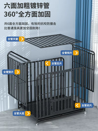 Large Indoor Dog Crate with Toilet Separation for Golden Retriever, Border Collie, Labrador
