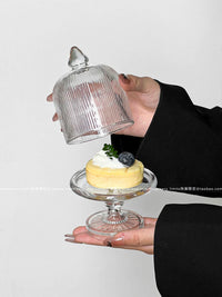 Glass Cake Stand with Dome Cover for Buffet, Dessert, and Breakfast Display