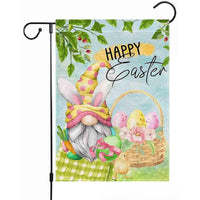 New Easter Garden Flag Bunny Egg Yard Decoration Linen Material 30x45cm