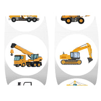Kids' Construction Vehicle Sticker Roll - 500 Pcs Cartoon Excavator Decals for Scrapbooking & Sealing