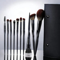 Premium 12-Piece Makeup Brush Set with Bag for Eyeshadow, Blush, and Face