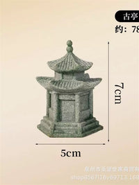Japanese Zen Garden Pagoda Lantern Miniature Ornament for Landscaping, Bonsai, and Aquariums