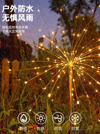 Solar Dandelion Firework Garden Stake Lights Outdoor Waterproof Landscape Decorative Lights for Yard Patio Lawn