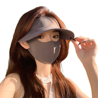 Ice Silk Breathable Sun Protection Face Mask with Brim and Neck Guard for Summer UV Protection