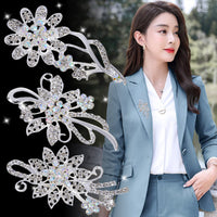 Elegant Rhinestone Brooch Pin for Women, Anti-Exposure Collar Pin, Versatile Fashion Accessory