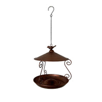 Iron Art Flower Bud Bird Feeder Hanging Ornament for Garden Patio