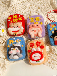 Wool Felt Punch DIY Kit for Cartoon Keychain Charms and Amulets