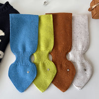Women's 100% Wool Cross Scarf with Colorful Flecks, Korean Style Warm Neck Warmer for Autumn/Winter