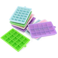Wholesale 15/24 Grid Ice Cube Tray with Lid Food Grade Silicone Ice Mold for Home Use