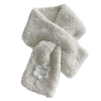 Women's Faux Lamb Wool Warm Scarf Korean Japanese Style Cross Neck Warmer