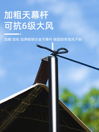 Portable Blackout Sunshade Tarp for Outdoor Camping, UV Protection, Waterproof Hexagonal Canopy