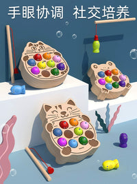 Magnetic Cat Fishing Game Educational Toy for Toddlers 1-2 Years Old