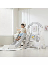 Kids Indoor Outdoor Slide Swing Set with Ball Pit for Toddlers and Babies