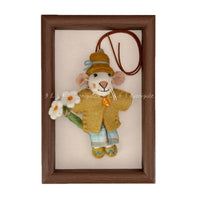 Donigule Nepal Handmade Wool Felt Spring Flower Mouse Keychain Bag Charm Car Hanging Ornament