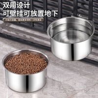 Stainless Steel Hanging Pet Bowl for Crate, Anti-Tip Dog and Cat Food Water Feeder