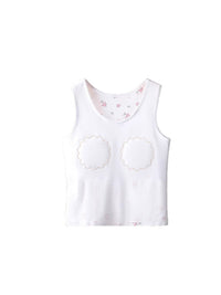 Women's Cotton Built-in Bra Camisole for Middle-Aged and Elderly, Sleeveless Sleepwear with Chest Pads