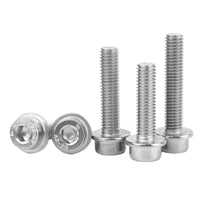 304 Stainless Steel Hex Socket Flange Screws, Cylindrical Head, DIN581, M3-M12