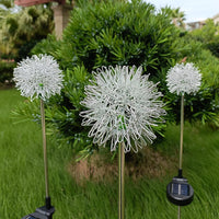 Solar Powered Dandelion Sphere Garden Stake Lights, Aluminum Wire Reed Lamp for Outdoor Villa Courtyard Lawn Decor