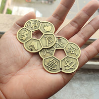 Large Alloy Plum Blossom Coin Feng Shui Ornament for Wealth and Longevity