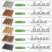 Bamboo Wood Fiber WPC Wall Panel Slatted Background Board Waterproof Hollow Wave Board