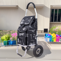 Foldable Portable Shopping Cart with Aluminum Alloy Rod and Off-Road Wheels
