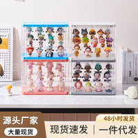 Wall-Mounted Blind Box Display Case with Dustproof Cover for Collectibles and Toys