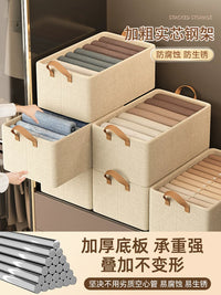 7-Pack Steel Frame Fabric Storage Bins for Wardrobe, Drawer Organizers for Clothes, Underwear, and Pants