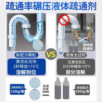 Powerful Drain Cleaner for Kitchen Sinks, Toilets, and Sewer Pipes - Dissolves Grease and Clogs