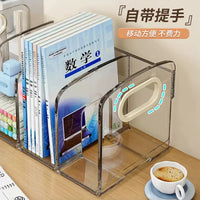 2-Pack Clear Acrylic Expandable Bookends for Desk Organization