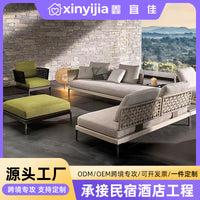 Luxury Rattan Woven Outdoor Sofa Set for Patio Garden Villa Hotel