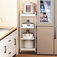 Multi-layer Space Aluminum Kitchen Storage Rack with Wheels for Appliances and Cookware