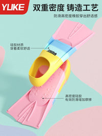 Silicone Swim Fins for Kids & Adults - Short Blade Training Flippers for Freestyle & Breaststroke, Lightweight Snorkeling Gear