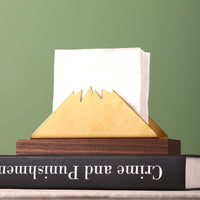 Walnut Wood Tissue Holder, Stainless Steel Stand Napkin Holder, Square Paper Holder for Hotel, Restaurant, Bar, KTV
