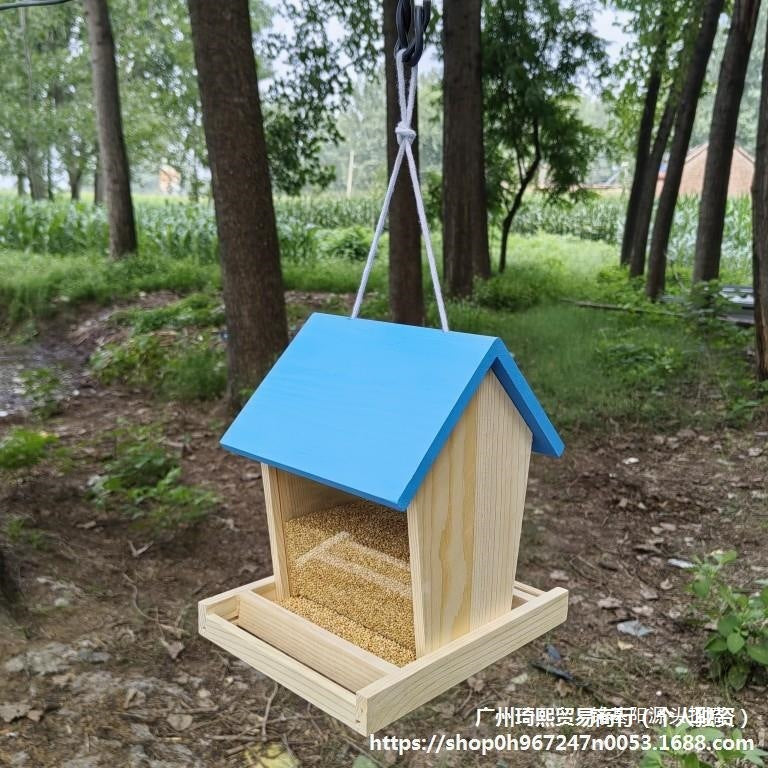 Outdoor Bird Feeder Hanging Wild Bird Feeder for Balcony Garden Yard Automatic Rainproof Seed Dispenser