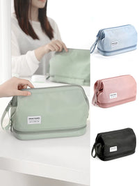 Portable Large Capacity Cosmetic Travel Bag for Women, Toiletry Organizer for Skincare and Makeup