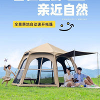 Automatic Pop-Up Hexagonal Black Glue Tent for Camping, Beach, and Park