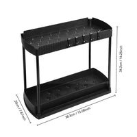 Curved Double-Layer Under-Sink Organizer Shelf for Kitchen Countertop Storage