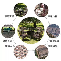 Outdoor Rattan Wicker Patio Bistro Set with Chairs and Coffee Table, Waterproof Garden Furniture