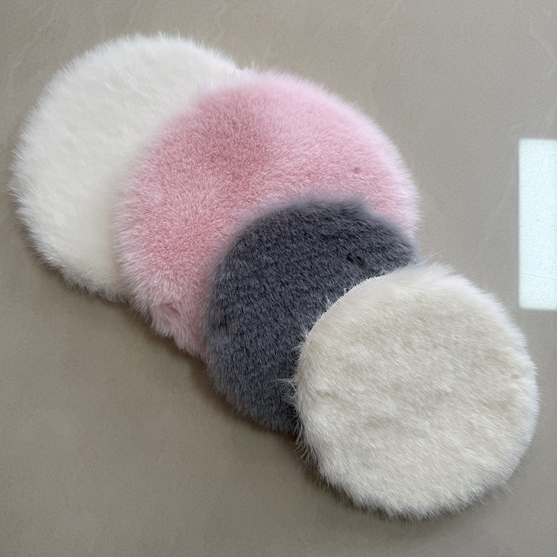 Dollhouse Miniature Plush Rugs for Sofa and Rocking Chair, Round and Square