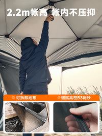 Quick-Open Hydraulic Rooftop Tent with Awning for Camping