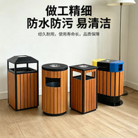 Outdoor Wood-Plastic Composite Recycling Bin for Parks and Gardens