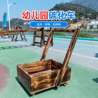 Outdoor Wooden Play Cart and Climbing Ladder Set